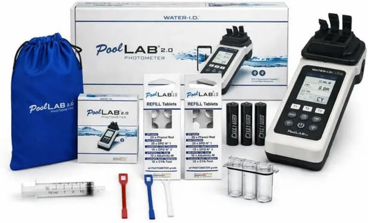 Photomètre électronique Water ID PoolLab 2.0 avec kit de recharges et cuvette supplémentaire